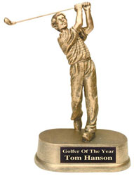 Gold Golfer swinging